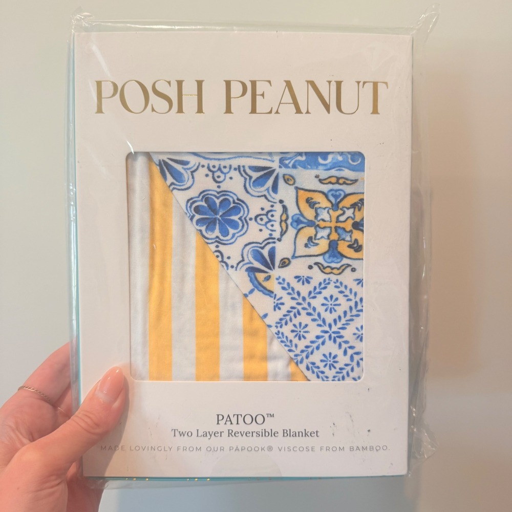 Posh Peanut Patoo Paola Evelyn Reversible Baby Blanket Bamboo Viscose NEW
